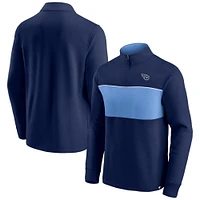 Men's Navy/Light Blue Tennessee Titans Block Party Quarter-Zip Jacket