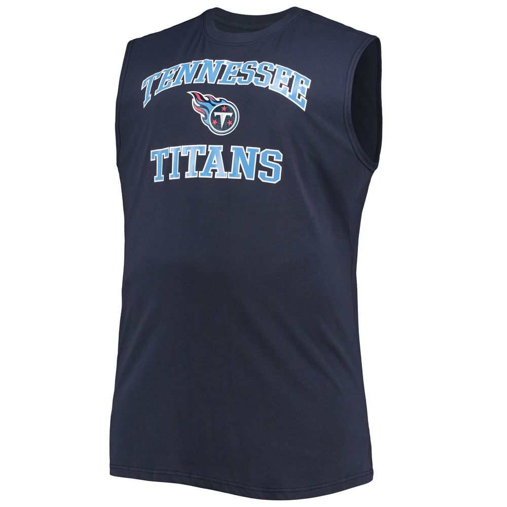 Men's Navy Tennessee Titans Big & Tall Muscle Tank Top