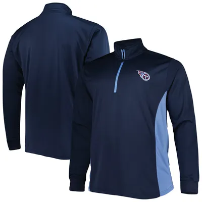 Tennessee Titans Big & Tall Quarter-Zip Top - Navy