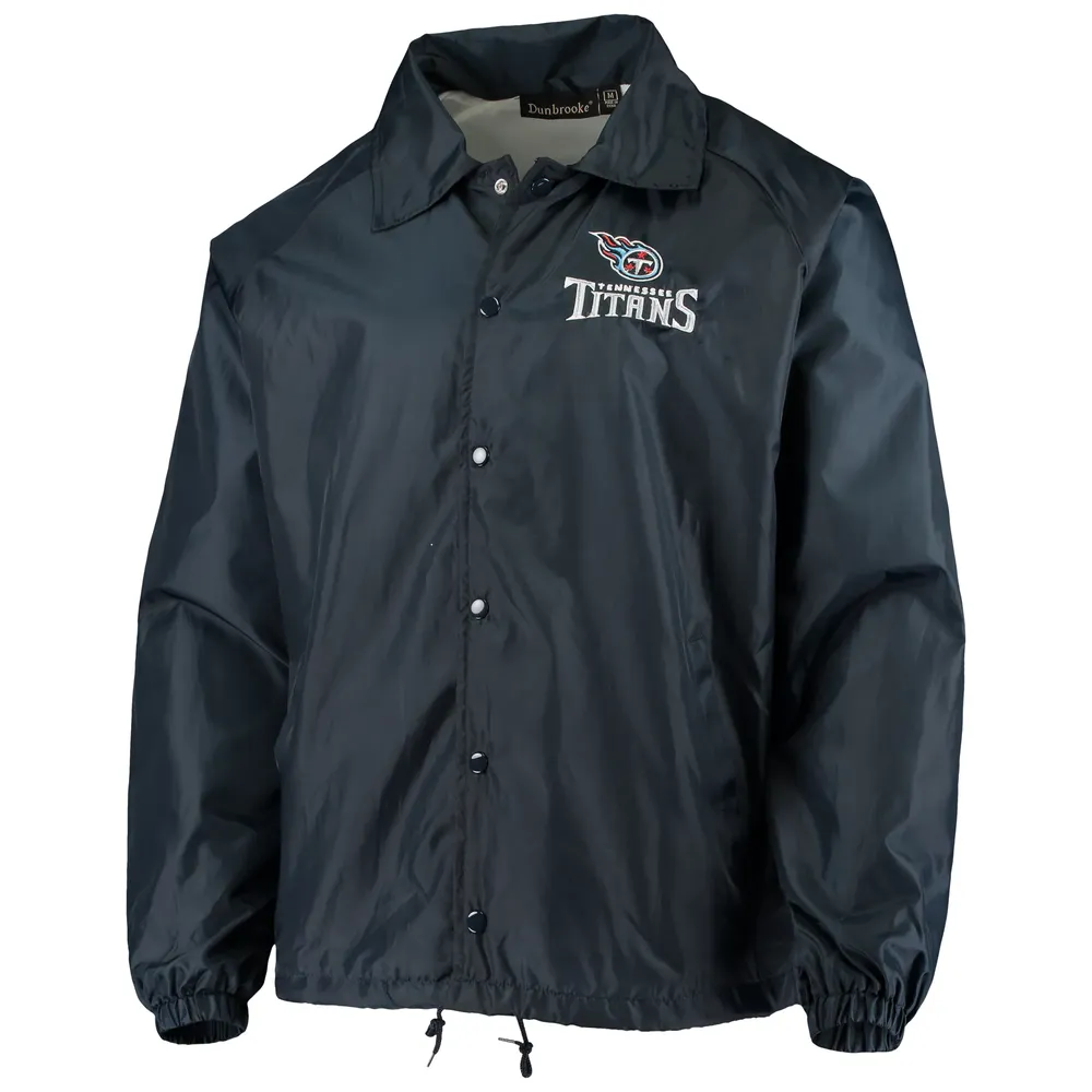 Coupe-vent raglan classique à boutons-pression pour homme Tennessee Titans Coaches bleu marine