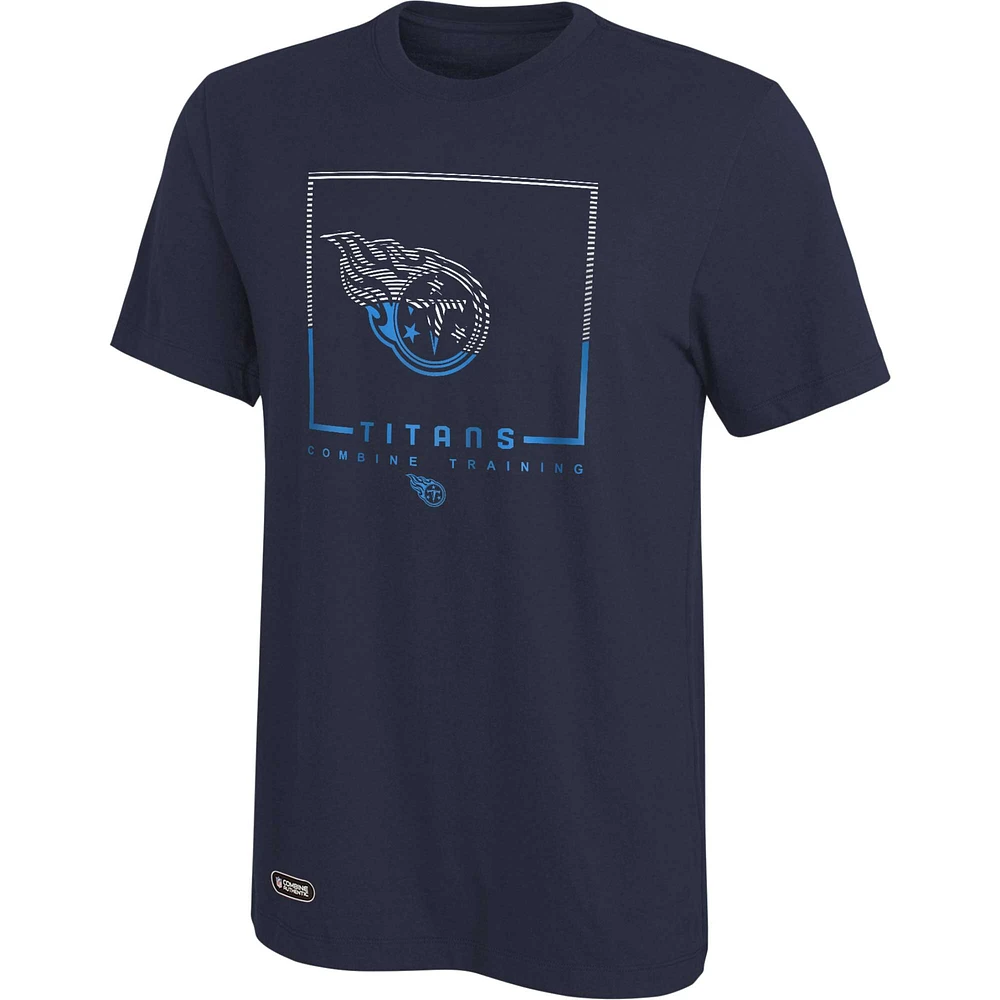 T-shirt homme bleu marine Tennessee Titans Combine Authentic Clutch