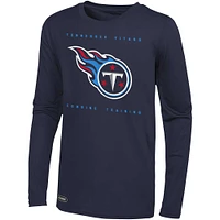 T-shirt bleu marine à manches longues Side Drill des Tennessee Titans pour hommes