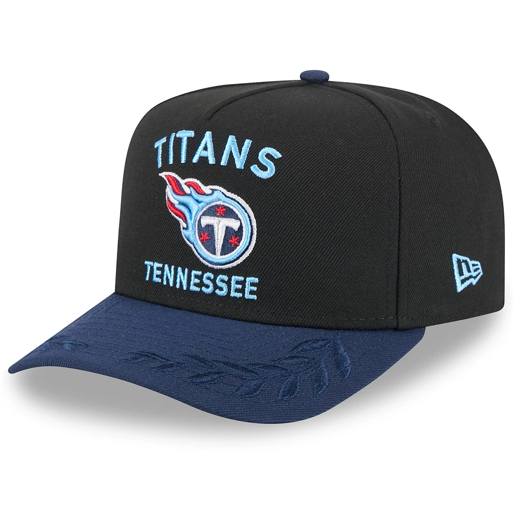 Men's New Era Black/Navy Tennessee Titans 2025 NFL Draft A-Frame 9FIFTY Snapback Hat
