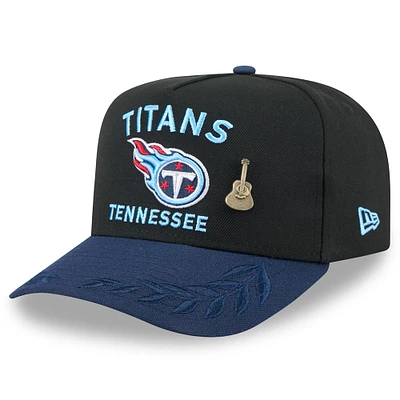 Casquette ajustée New Era 59FIFTY noire/bleu marine Tennessee Titans, draft NFL 2025, On Stage