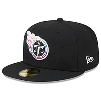 Casquette ajustée 59FIFTY NFL Crucial Catch 2023 New Era pour hommes, noire, Tennessee Titans