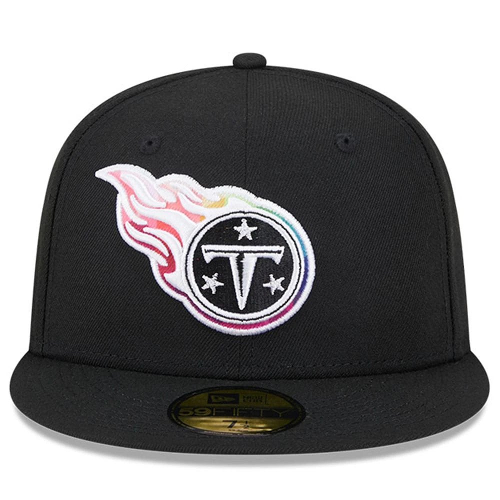 Casquette ajustée 59FIFTY NFL Crucial Catch 2023 New Era pour hommes, noire, Tennessee Titans