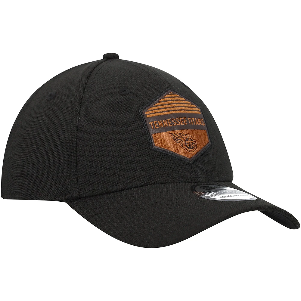 Men's New Era Black Tennessee Titans Gulch 39THIRTY Flex Hat