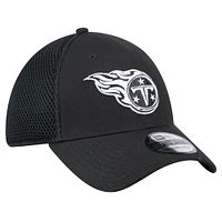 Men's New Era Black Tennessee Titans Main Neo 39THIRTY Flex Hat