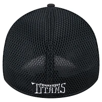 Men's New Era Black Tennessee Titans Main Neo 39THIRTY Flex Hat