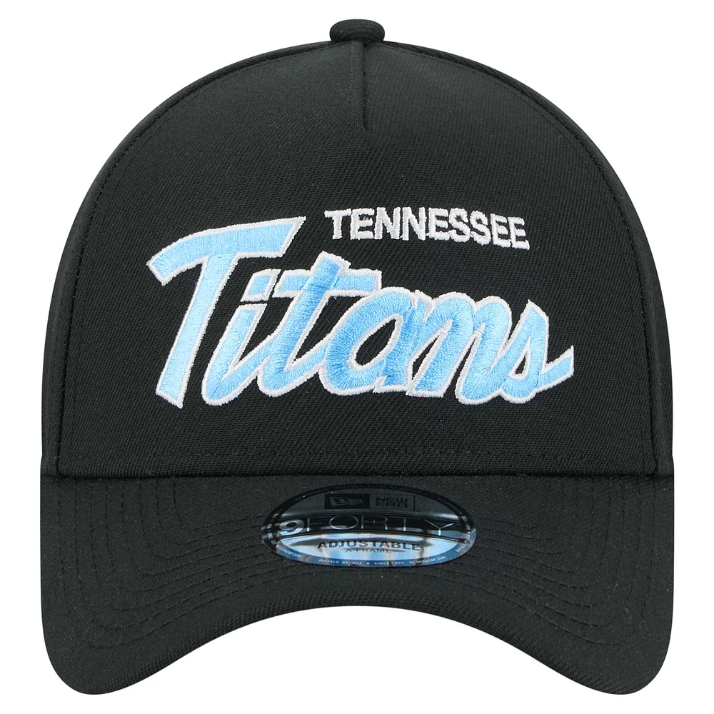 Casquette ajustable Smith 9FORTY Tennessee Titans noire New Era pour homme