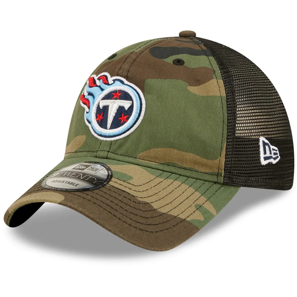 Men's Tennessee Titans Fanatics Branded Black/White Fundamental Trucker  Unstructured Adjustable Hat