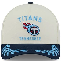 Casquette ajustable New Era 9FORTY A-Frame M-Crown pour homme, couleur crème/bleu marine, Tennessee Titans, draft NFL 2025