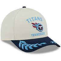 Casquette ajustable New Era 9FORTY A-Frame M-Crown pour homme, couleur crème/bleu marine, Tennessee Titans, draft NFL 2025
