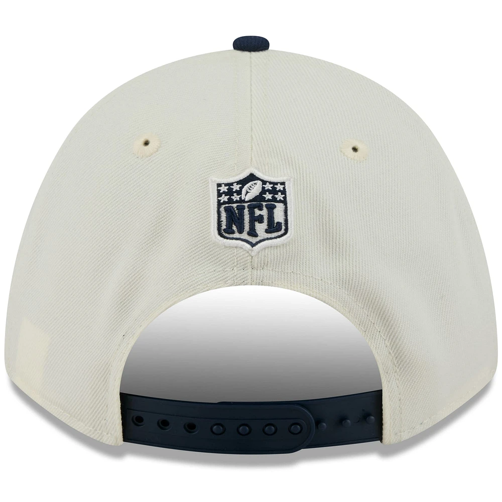 Casquette ajustable New Era 9FORTY A-Frame M-Crown pour homme, couleur crème/bleu marine, Tennessee Titans, draft NFL 2025
