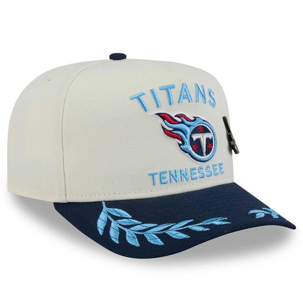 Men's New Era Cream/Navy Tennessee Titans 2025 NFL Draft A-Frame 59FIFTY Fitted Hat