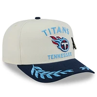Men's New Era Cream/Navy Tennessee Titans 2025 NFL Draft A-Frame 59FIFTY Fitted Hat