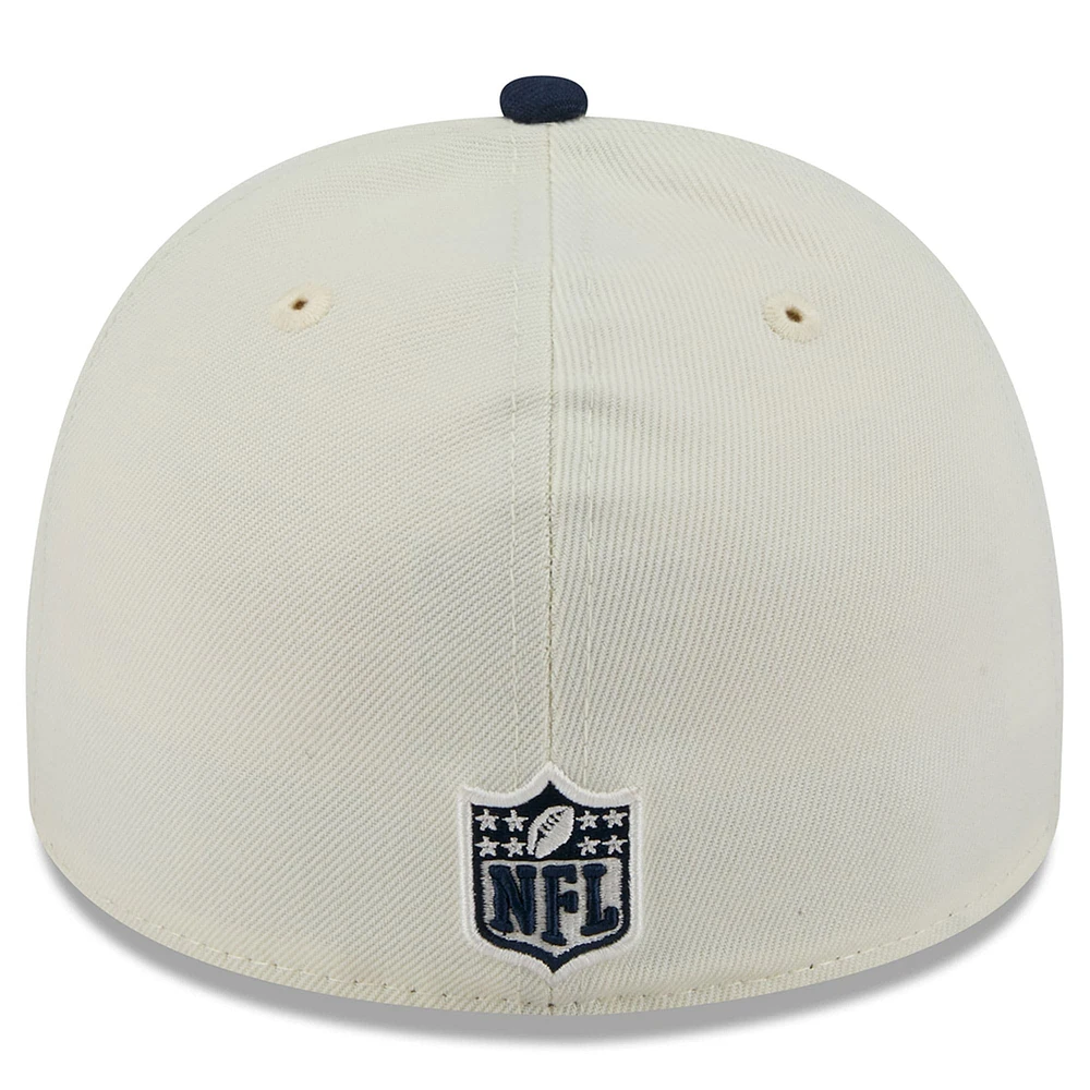 Men's New Era Cream/Navy Tennessee Titans 2025 NFL Draft A-Frame 59FIFTY Fitted Hat