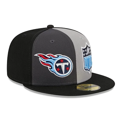 Casquette ajustée 59FIFTY pour homme des Tennessee Titans 2023 Sideline New Era, gris/noir