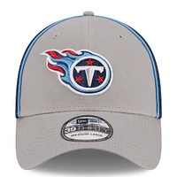 Casquette flexible 39THIRTY Pipe grise des Tennessee Titans New Era pour hommes