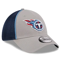 Casquette flexible 39THIRTY Pipe grise des Tennessee Titans New Era pour hommes