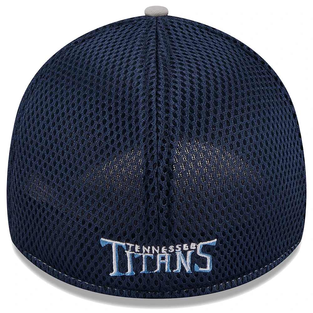 Casquette flexible 39THIRTY Pipe grise des Tennessee Titans New Era pour hommes