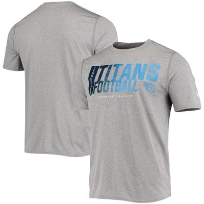 Men's New Era Heathered Gray Tennessee Titans Combine Authentic Game On T-Shirt