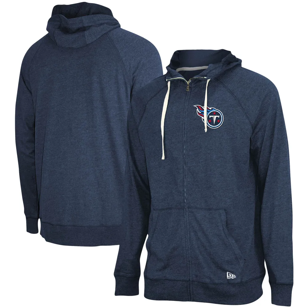 Men's New Era Heathered Navy Tennessee Titans Season Hoodie Full-Zip Jacket