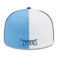 Casquette ajustée 59FIFTY pour homme des Tennessee Titans 2023 Sideline New Era bleu clair/bleu marine