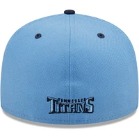 Men's New Era  Light Blue/Navy Tennessee Titans Flipside 2Tone 59FIFTY Fitted Hat