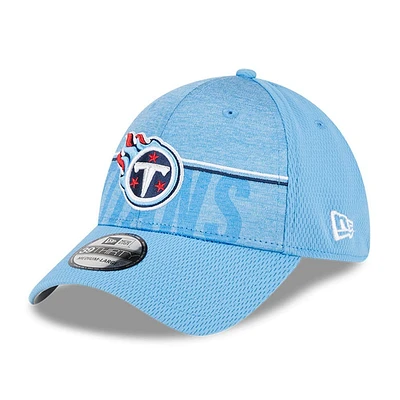 Casquette Flex Fit pour homme New Era Tennessee Titans 2023 NFL Training Camp 39THIRTY bleu clair