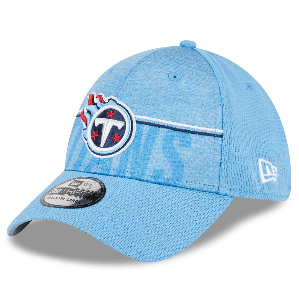 Men's New Era  Light Blue Tennessee Titans 2023 NFL Training Camp 39THIRTY Flex Hat