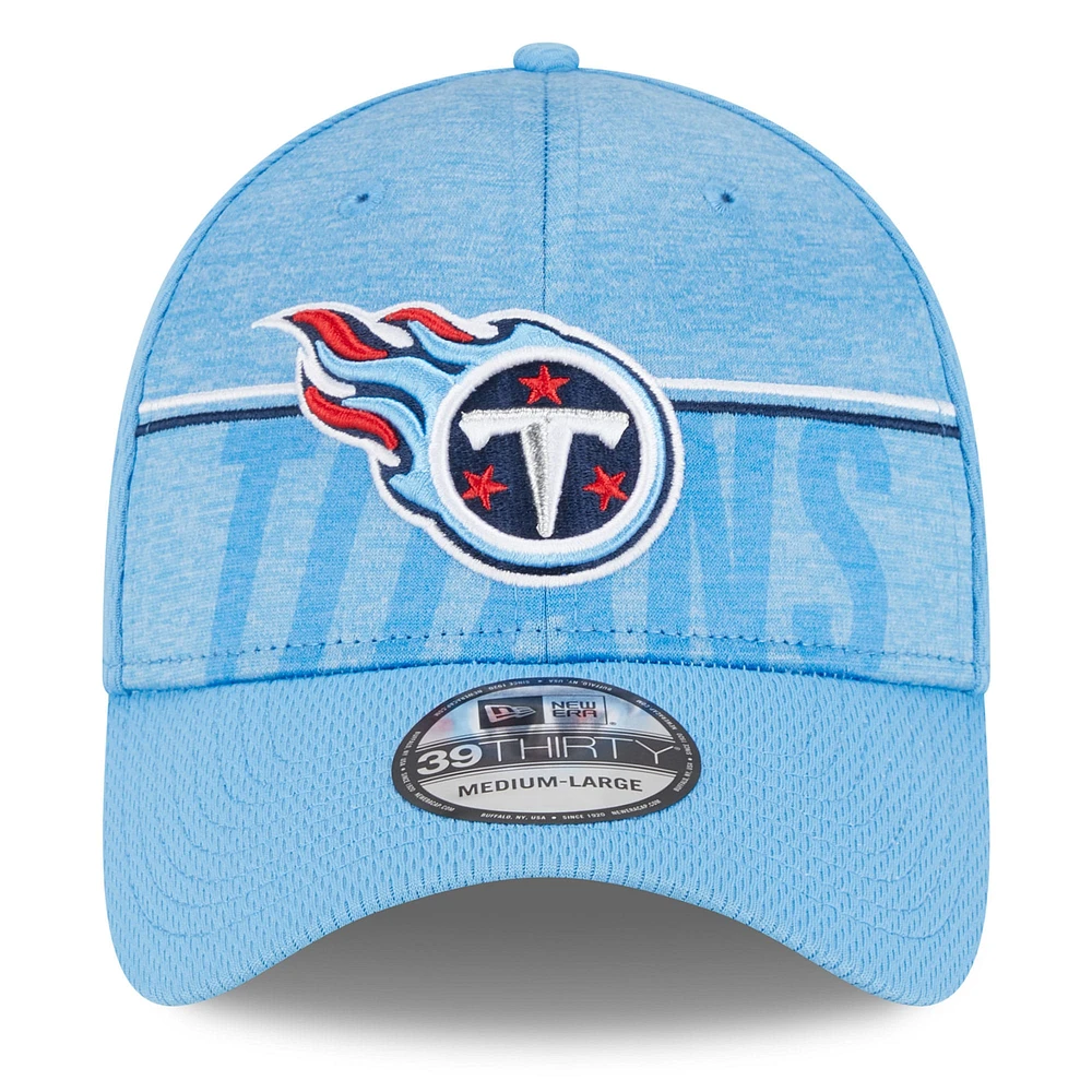 Men's New Era  Light Blue Tennessee Titans 2023 NFL Training Camp 39THIRTY Flex Hat