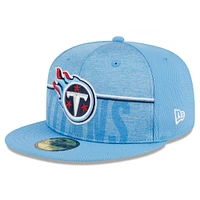 Casquette ajustée 59FIFTY pour homme New Era Tennessee Titans 2023 NFL Training Camp bleu clair