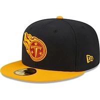 Men's New Era Navy/Gold Tennessee Titans 15th Anniversary 59FIFTY Fitted Hat