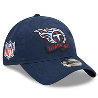 Casquette pour homme New Era Navy Tennessee Titans 2022 Sideline - 9TWENTY Team Color réglable