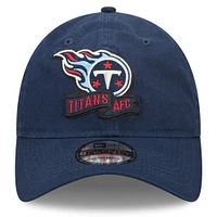 Casquette pour homme New Era Navy Tennessee Titans 2022 Sideline - 9TWENTY Team Color réglable