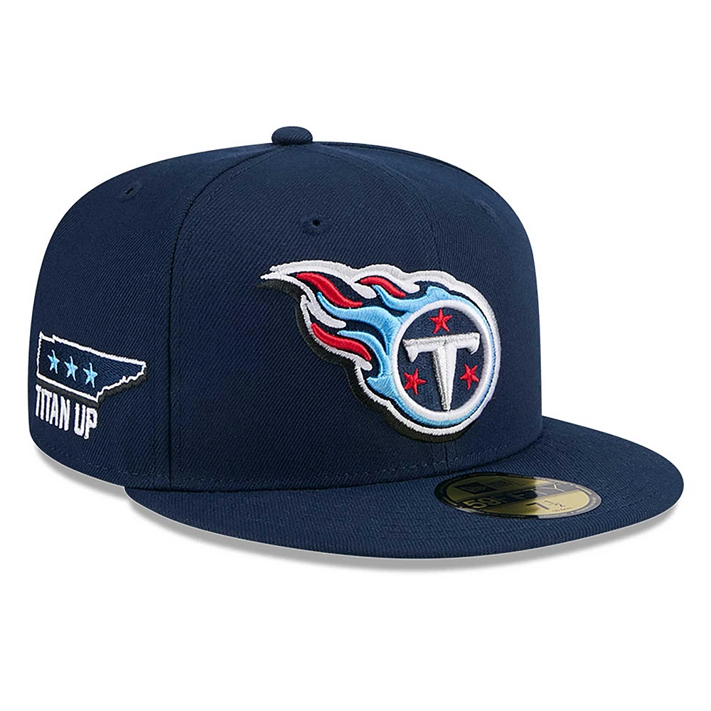 Casquette ajustée 59FIFTY NFL Draft 2024 Tennessee Titans New Era pour homme, bleu marine