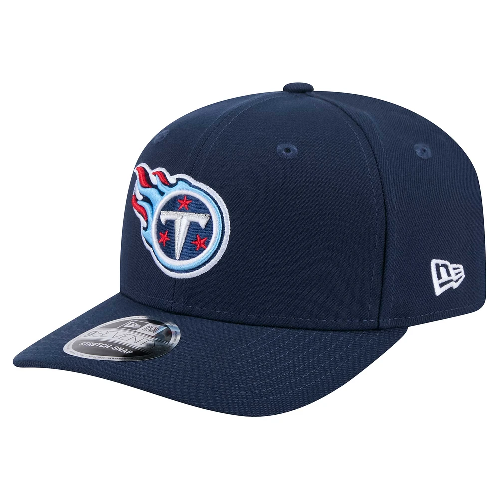 Casquette extensible à bouton-pression 9SEVENTY Tennessee Titans New Era bleu marine pour homme