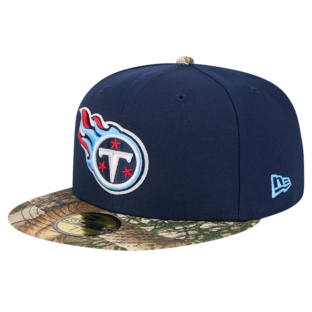 Men's New Era Navy Tennessee Titans Active Two-Tone Camo 59FIFTY Fitted Hat