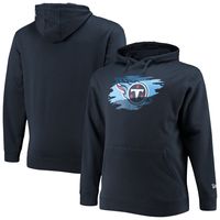 Men's New Era Navy Tennessee Titans Big & Tall Primary Logo Pullover Hoodie