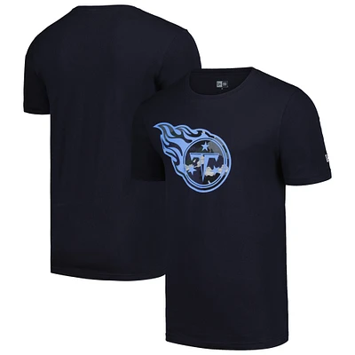 T-shirt bleu marine avec logo camouflage Tennessee Titans New Era pour hommes