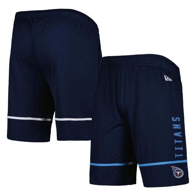 Short d'entraînement New Era Tennessee Titans Combine Authentic Rusher pour homme bleu marine