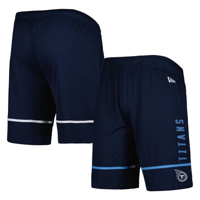 Men's New Era Navy Tennessee Titans Combine Authentic Rusher Training Shorts