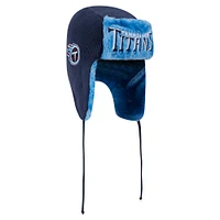 Bonnet en tricot bleu marine Tennessee Titans Helmet Head Trapper pour homme New Era