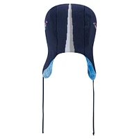 Bonnet en tricot bleu marine Tennessee Titans Helmet Head Trapper pour homme New Era