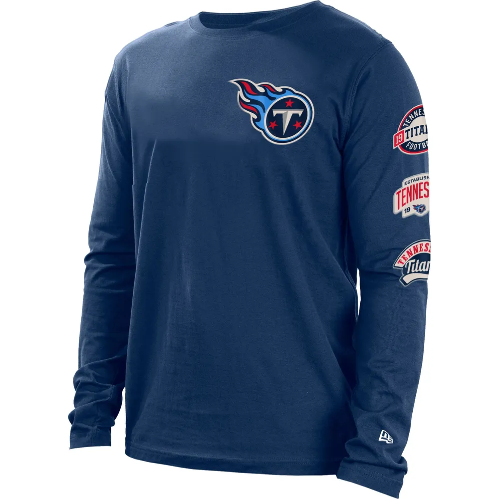 T-shirt à manches longues pour homme New Era bleu marine Tennessee Titans Hype 2-Hit