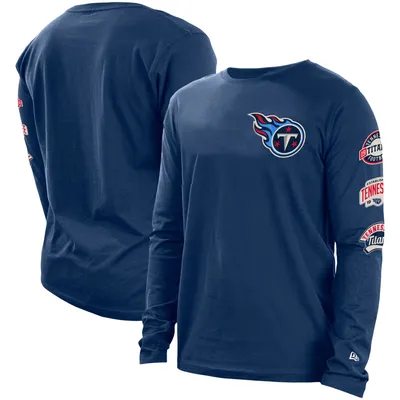 T-shirt à manches longues pour homme New Era bleu marine Tennessee Titans Hype 2-Hit