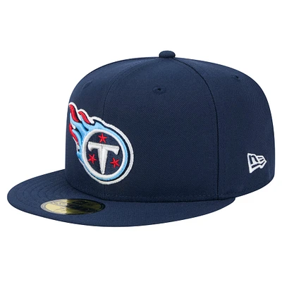 Casquette ajustée Main 59FIFTY Tennessee Titans bleu marine New Era pour homme