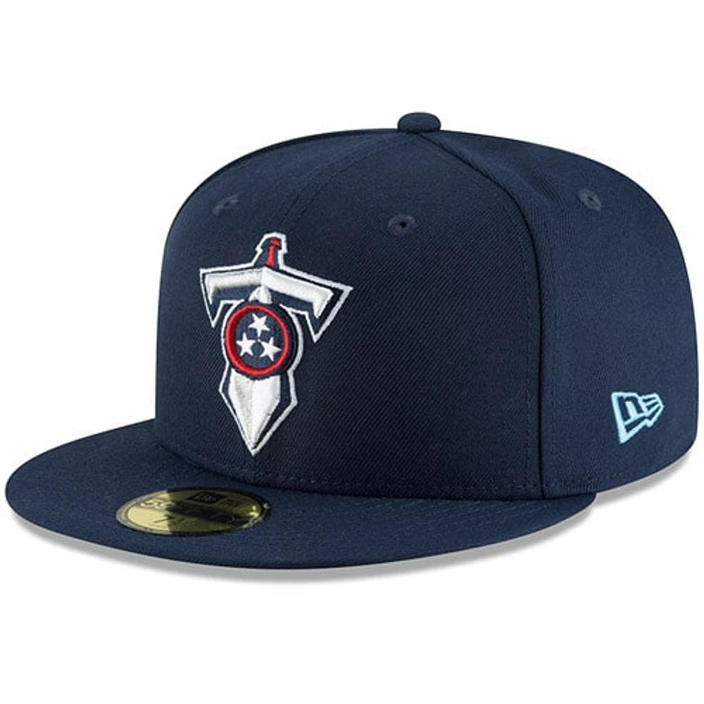 Casquette ajustée New Era Tennessee Titans Omaha 59FIFTY pour homme bleu marine