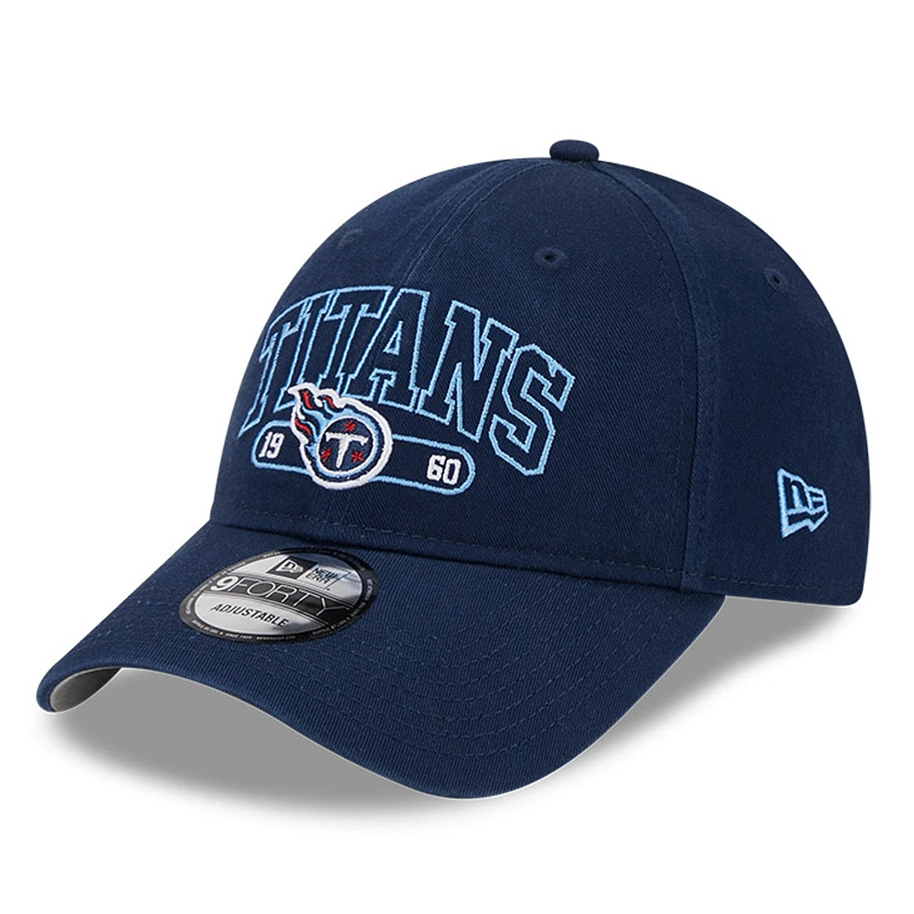 Casquette Snapback 9FORTY New Era pour hommes, Tennessee Titans Outline, bleu marine